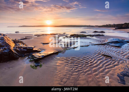 Harlyn Bay Beach in der Nähe von Padstow in Cornwall. Stockfoto