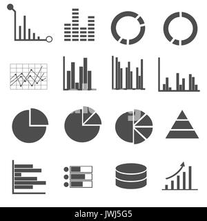 Geschäftlicher daten Icons Set Vector Stockfoto