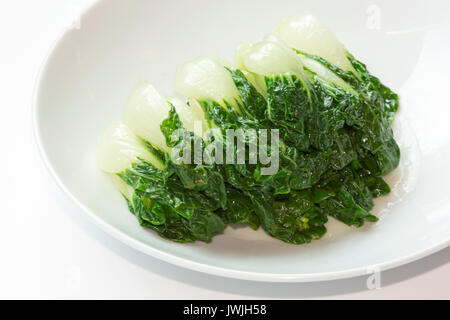 Gedünsteter baby Bok Choy Stockfoto