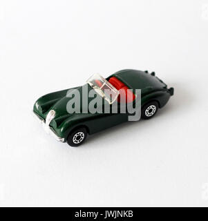 Vintage Spielzeug Miniatur auto Jaguar XK 120, Streichholzschachtel, Made in England Stockfoto