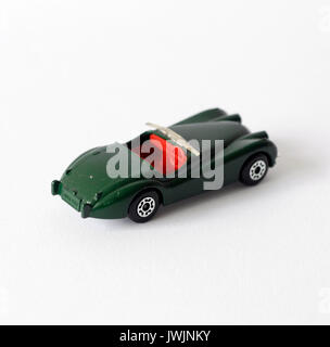 Vintage Spielzeug Miniatur auto Jaguar XK 120, Streichholzschachtel, Made in England Stockfoto