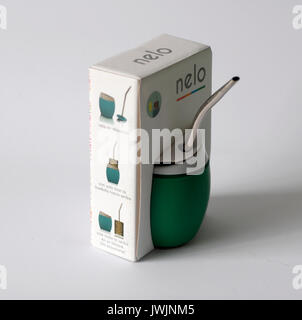 Modrern Silikon Yerba Mate für Infusion, Nelo, hat in Argentinien Stockfoto