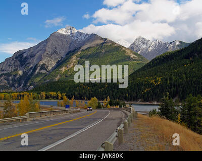 Ein Blick auf die kanadischen Rockies von crowsnest Highway, BC Stockfoto