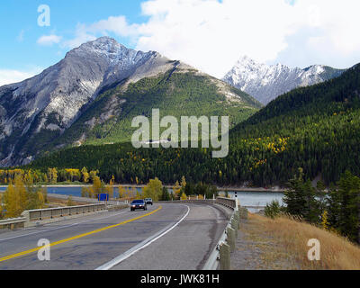 Ein Blick auf die kanadischen Rockies von crowsnest Highway, BC Stockfoto