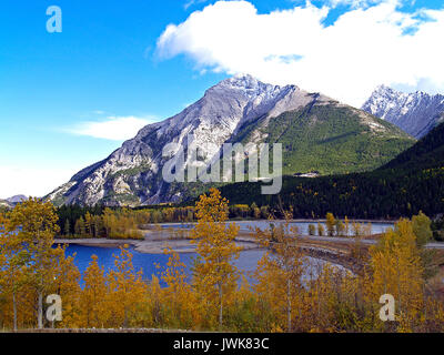 Ein Blick auf die kanadischen Rockies von crowsnest Highway, BC Stockfoto