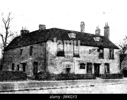 Haus, wo die englische Schriftstellerin Jane Austen einmal in Chawton Hampshire lebte (1809-1817) - (jetzt Jane Austen's House Museum) aus einer alten Postkarte Stockfoto