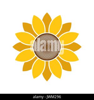 Logo und Symbol der Sonnenblume für Thanksgiving Tag Stock Vektor