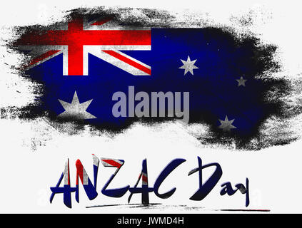 ANZAC Day mit Australien flagimage mit Hi-res gerenderte Grafiken, die für jede beliebige Grafik Design verwendet werden könnten. Stockfoto