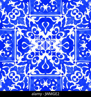 Portugiesische Azulejo Kacheln. Wunderschöne nahtlose Muster. Für Bad Keramik, scrapbooking wallpaper Fällen für Smartphones, web Hintergrund drucken Suchspray Stockfoto