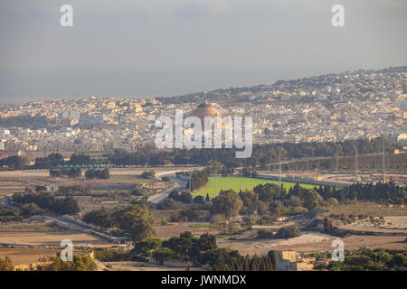 Luftaufnahme, ländlichen Malta Insel von der alten Stadt Mdina gesehen Stockfoto