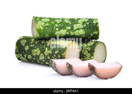 Amorphophallus paeoniifolius (dennst.) Nicolson. elephant Yam, Stanley s Wasser - Whirlpool, Konjac auf weißem Hintergrund Stockfoto