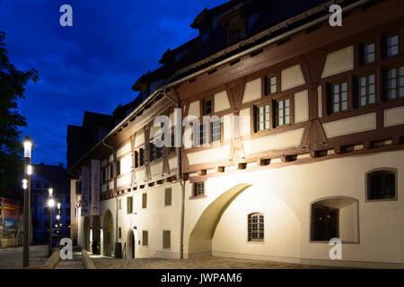 Fachwerkhaus von prähistorischen Urgeschichtliches Museum Blaubeuren, Schwäbische Alb, Schwäbische Alb, Baden-Württemberg, Deutschland Stockfoto