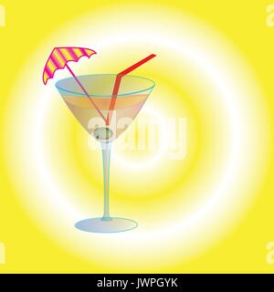 Cocktail dekoriert mit Oliven im Glas fouger. Stock Vektor
