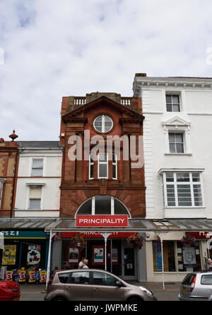 Drei Gebäudefassaden mit verschiedenen Architekturstilen und Gusseisen Und Glasveranden in llandudno Nord wales uk Stockfoto