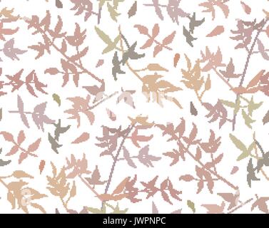 Nahtlose Muster rot orange gelbe Blattfarbe verlässt Silhouette. Vektor-Wald Laub Pastell zarte Aquarell Stil fallende Blätter dekorative beau Stock Vektor