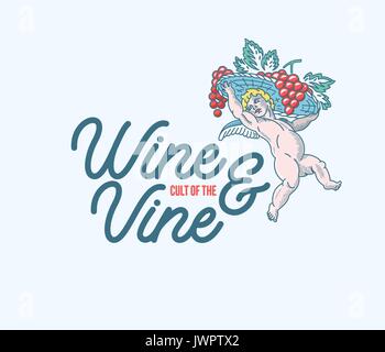 Farbige vector Abbildung: ein Engel mit Trauben Stock Vektor