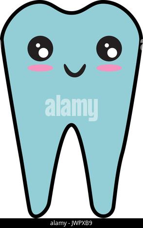 Zahnpflege Symbol kawaii cartoon Vector Illustration graphic design Stock Vektor