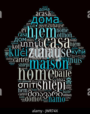 Wort in verschiedenen Sprachen word cloud Konzept Stockfoto