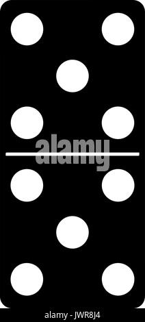 Eine schwarze und weiße Silhouette einer Domino Stock Vektor