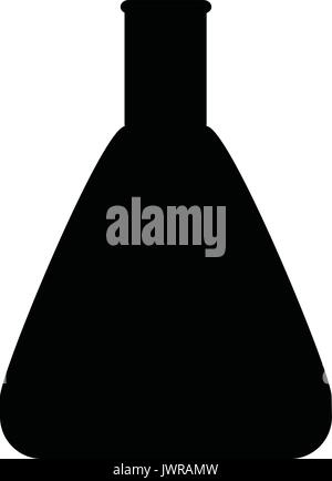 Eine schwarze und weiße Silhouette einer Erlenmeyerkolben (Erlenmeyerkolben) Stock Vektor