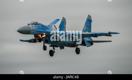 Su-27 flanker Landung Stockfoto