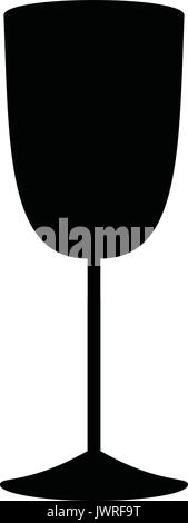 Eine schwarze und weiße Silhouette einer Champagner Glas Stock Vektor