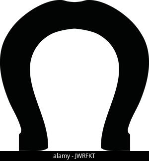Eine schwarze und weiße Silhouette einer Lucky horseshoe Stock Vektor
