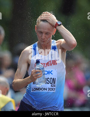 Großbritanniens Callum Wilkinson dabe... in der Männer 20 km Rennen gehen bei Tag zehn der Leichtathletik-WM 2017 auf der Londoner Stadion. Bild Datum: Sonntag, den 13. August 2017. Siehe PA Geschichte leichtathletik Welt. Photo Credit: John Walton/PA-Kabel. Einschränkungen: Nur für den redaktionellen Gebrauch bestimmt. Keine Übertragung von Ton oder bewegte Bilder und kein Video Simulation. Stockfoto