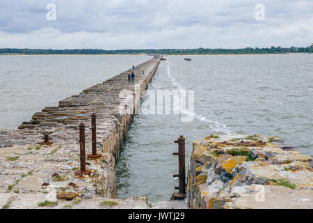 Baltic Beach Mole in Liepaja, Lettland. Karaosta 2017. Stockfoto