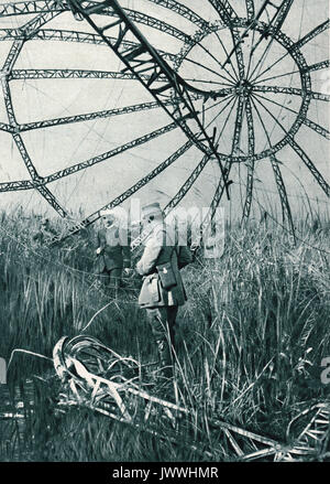 Abgestürzten Zeppelin LZ 85 in Saloniki, 1916 Stockfoto