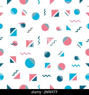 Retro hipster Geometrische semless Muster auf weißem Hintergrund Stock Vektor