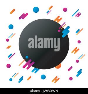 Minimale geometrische Hintergrund, bunte Polka Dot mit Leitung, auf weißem Hintergrund Stock Vektor