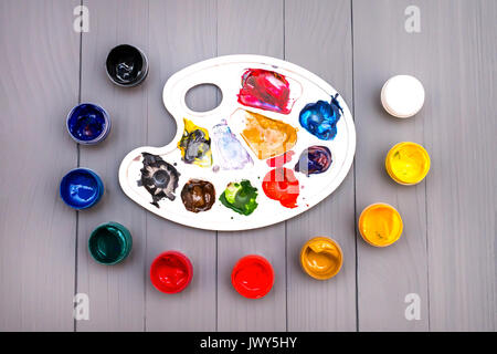Palette und Farben Stockfoto