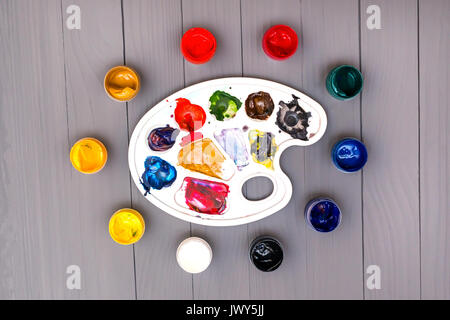 Palette und Farben Stockfoto
