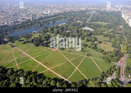 Luftbild des Hyde Park in London, Großbritannien Stockfoto
