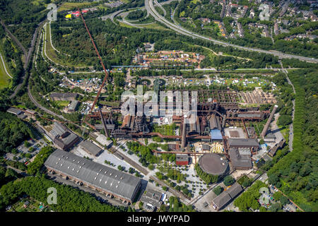 Landschaftspark Duisburg - Nord, Emscherstraße, 24h-Radrennen, Industriekultur, Weltkulturerbe, Duisburg, Ruhrgebiet, Nordrhein-Westfalen, Stockfoto