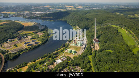 Cuno power station am Harkortsee, Herdecke, Ruhr, Ruhrgebiet, Ruhrgebiet, Nordrhein-Westfalen, Deutschland, Europa, Herdecke, Luftaufnahme, Luftbild, aeri Stockfoto