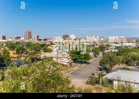 Die Skyline der Innenstadt von Albuquerque in Albuquerque, New Mexico. Stockfoto
