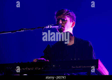 BARCELONA - JUN 17: James Blake (Band) führen im Konzert beim Sonar Festival am 17. Juni 2016 in Barcelona, Spanien. Stockfoto