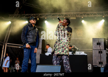 BARCELONA - 18 JUN: Abschnitt Boyz (Rap-Band) führen im Konzert beim Sonar Festival am 18. Juni 2016 in Barcelona, Spanien. Stockfoto