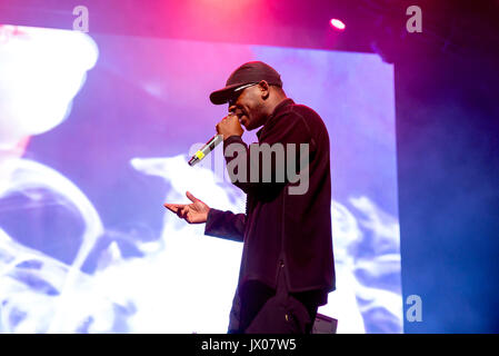 BARCELONA - 18 JUN: Skepta (Band) führen im Konzert beim Sonar Festival am 18. Juni 2016 in Barcelona, Spanien. Stockfoto