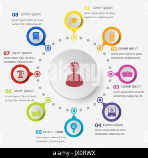 Infografik Vorlage mit Engineering Symbole, Vektor Stock Vektor