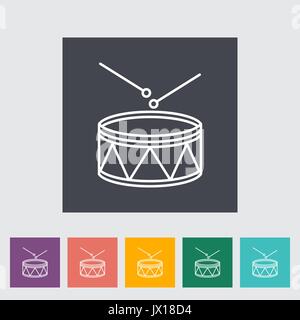 Drum thin line flach Vektor zugehörige Symbol für Web und mobile Anwendungen. Es kann als-Logo, Piktogramm, Icon, infografik Element verwendet werden. Vektor Il Stock Vektor