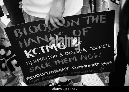 Der Tag des Zorns Protest durch Bewegung für Gerechtigkeit organisiert ging von Shepherdís Bush zur Downing Street und Parliament Square 21. Juni 2017, London, U Stockfoto