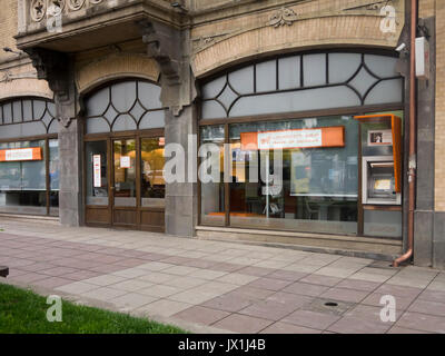 Georgian Bank in einem stattlichen alten Gebäude auf dem shota Rustaveli Avenue im Zentrum von Tiflis, Georgien Stockfoto