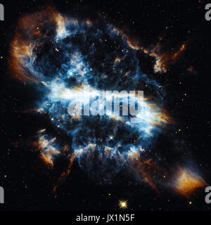 Spirale planetarischer Nebel im Sternbild Musca. Stockfoto