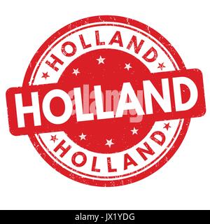 Holland grunge Stempelabdruck auf weißem Hintergrund, Vector Illustration Stock Vektor