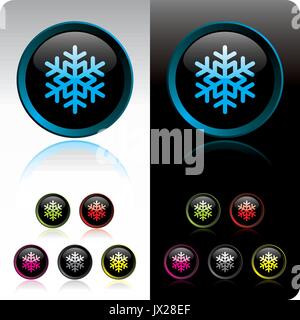 Glänzend snowflake Taste eingestellt. Stock Vektor