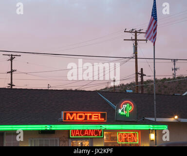 "Motel 66", Barstow, Kalifornien, auf der alten Route 66. Stockfoto