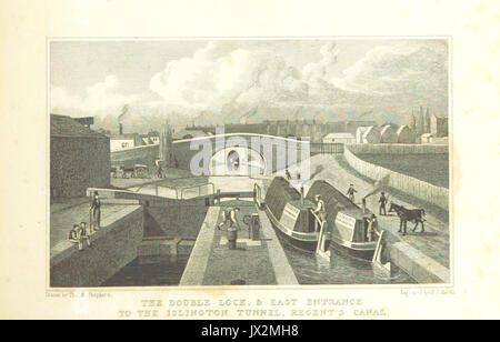 Die Doppel- und Eingang Ost der Islington Tunnel, der Regent's Canal Hirte, Metropolitan Verbesserungen (1828), p 245 Stockfoto